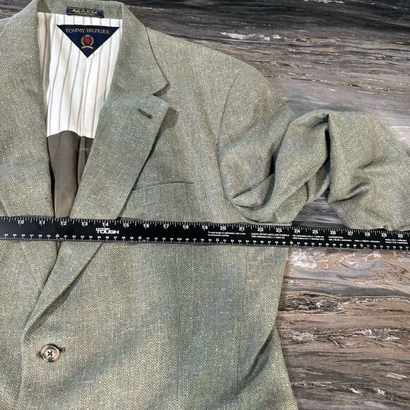 Vintage Tommy Hilfiger Mens Blazer 44R Green Single Vent Made In USA Jacket Only - Picture 11 of 16